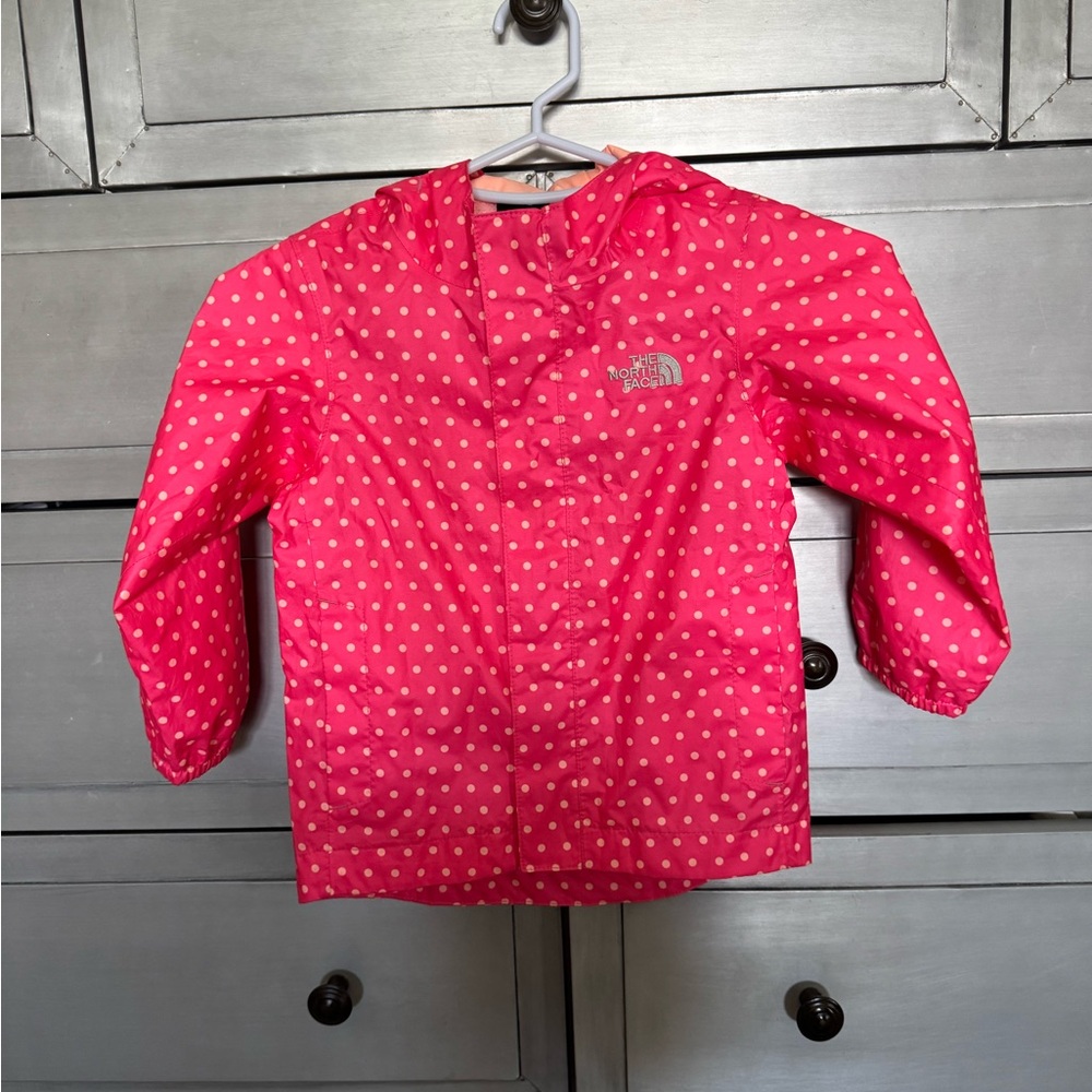 The North Face Hot Pink Polka Dot Rain Jacket